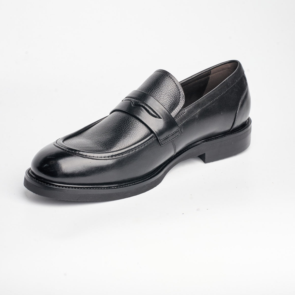 BB-153 Black - Heeled Dress Penny Loafer - Bruno Bunker