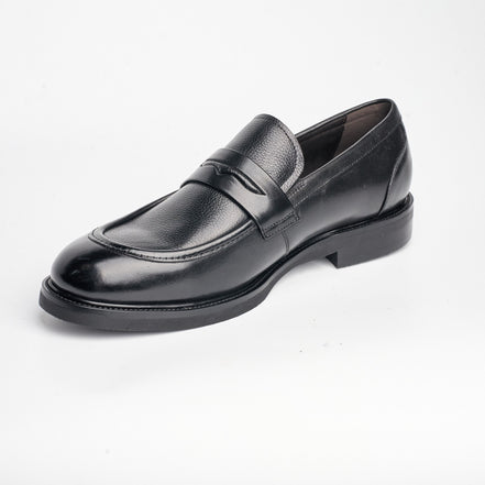 BB-153 Black - Heeled Dress Penny Loafer - Bruno Bunker