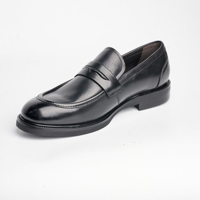 BB-153 Black - Heeled Dress Penny Loafer - Bruno Bunker