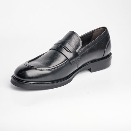 BB-153 Black - Heeled Dress Penny Loafer - Bruno Bunker
