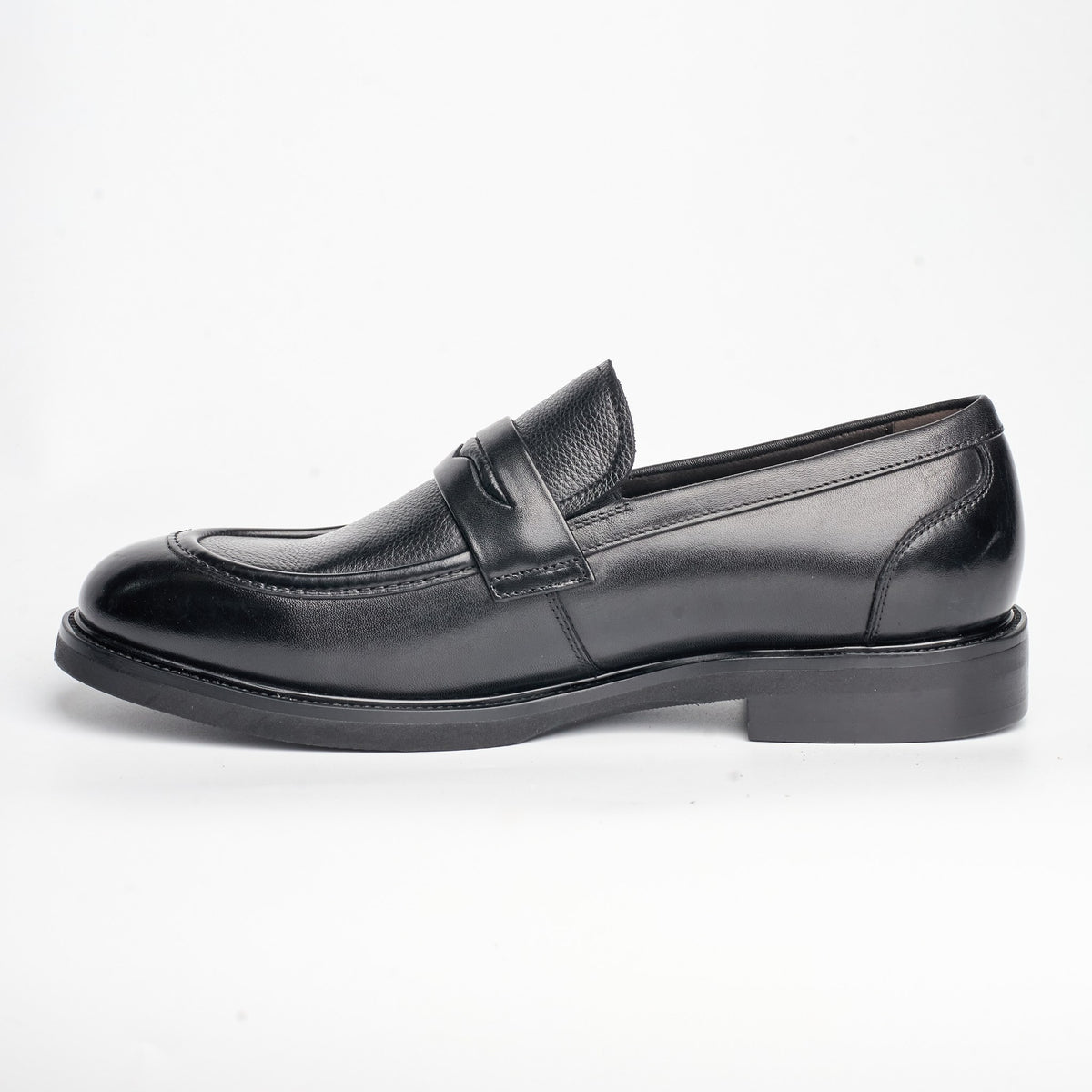 BB-153 Black - Heeled Dress Penny Loafer - Bruno Bunker