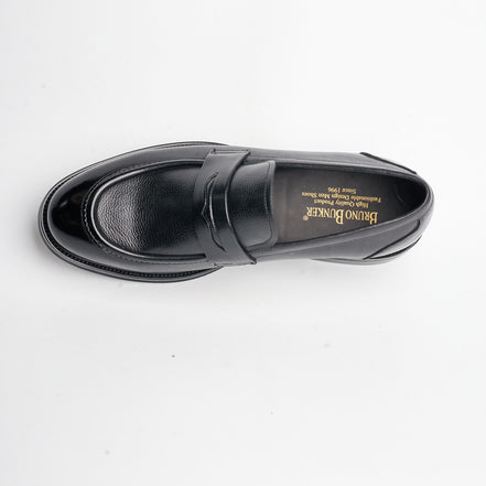 BB-153 Black - Heeled Dress Penny Loafer - Bruno Bunker