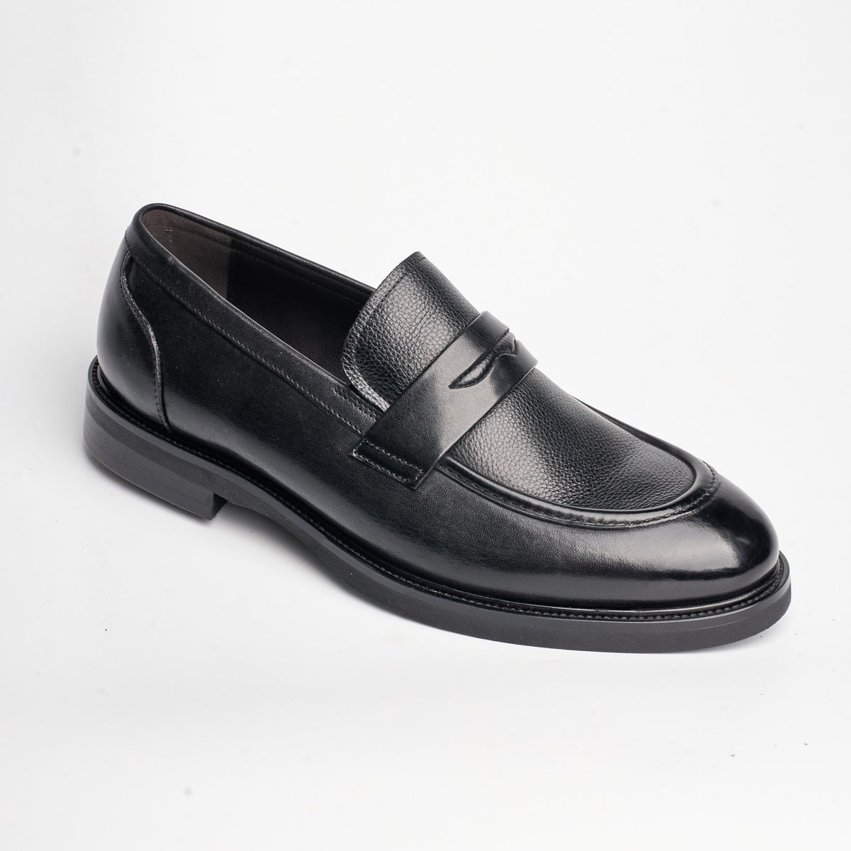 BB-153 Black - Heeled Dress Penny Loafer - Bruno Bunker