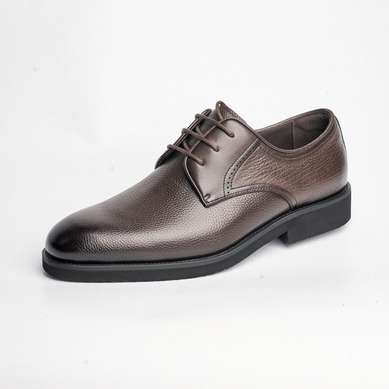BB-154 Brown - Pebbled-Leather Plain Derby - Bruno Bunker