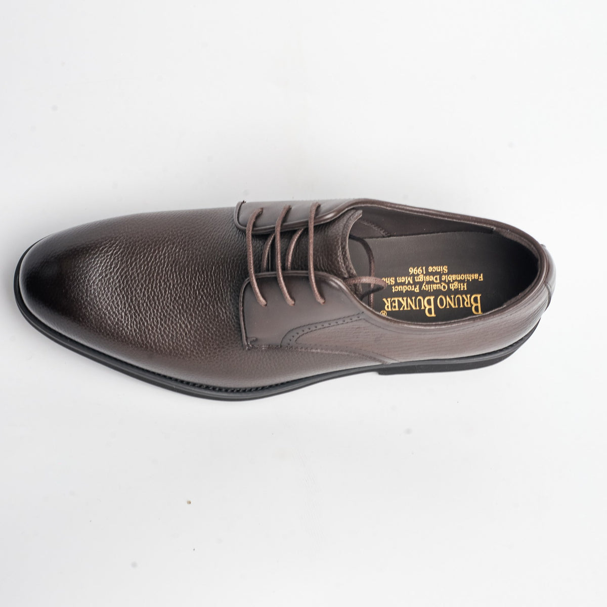 BB-154 Brown - Pebbled-Leather Plain Derby - Bruno Bunker