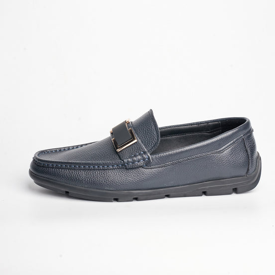 BB-160 Navy - Driving Buckle Loafer - Bruno Bunker