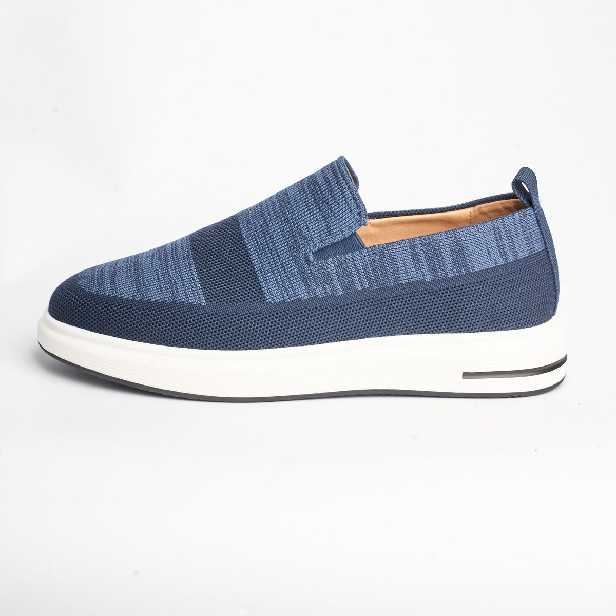 BB-162 Navy - Knit Slip-On Stripe Sneaker - Bruno Bunker