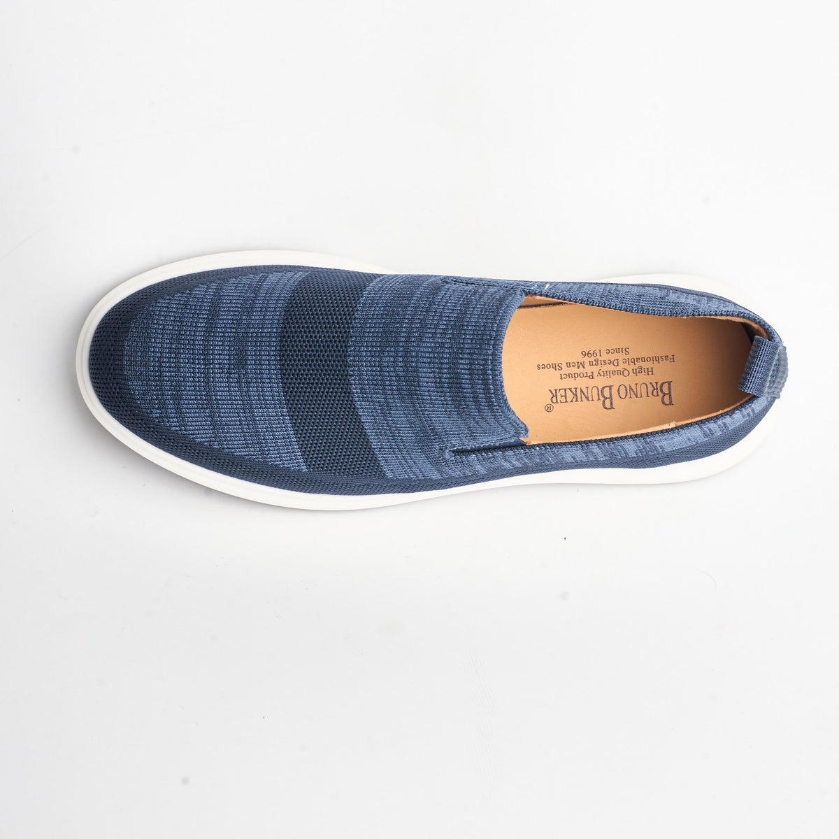 BB-162 Navy - Knit Slip-On Stripe Sneaker - Bruno Bunker