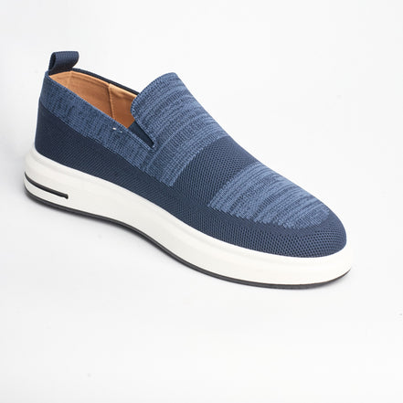 BB-162 Navy - Knit Slip-On Stripe Sneaker - Bruno Bunker