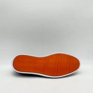 Black Leather Casual Loafer with White Sole