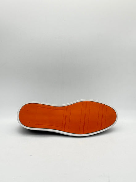 Black Leather Casual Loafer with White Sole