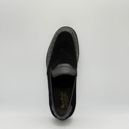 Black Suede & Leather Slip-On Loafer