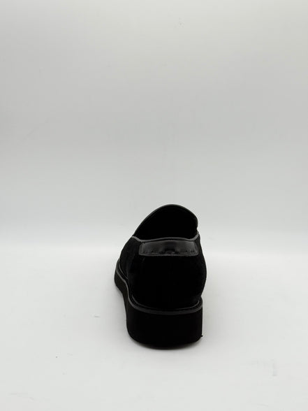Black Suede & Leather Slip-On Loafer