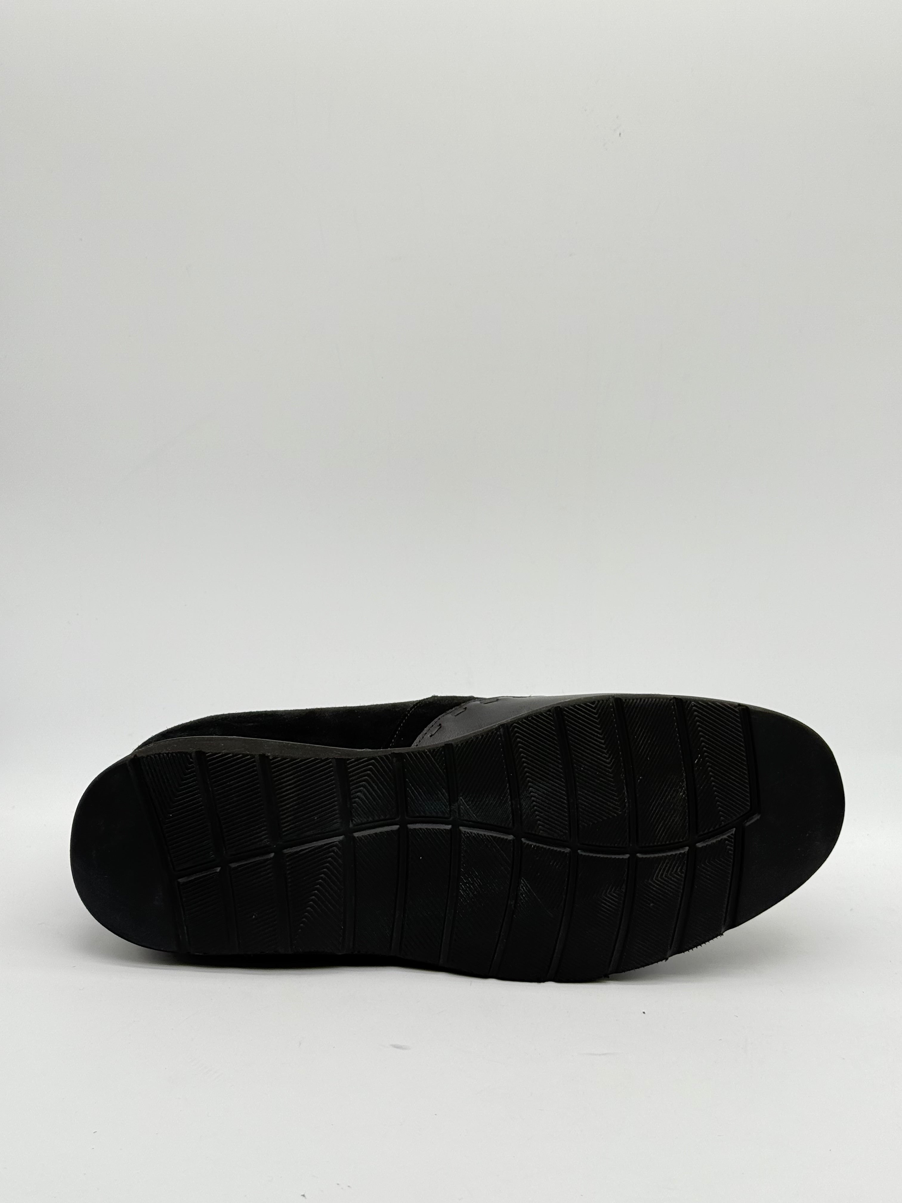 Black Suede & Leather Slip-On Loafer