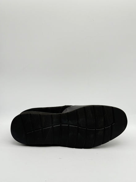 Black Suede & Leather Slip-On Loafer