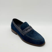 Cowskin Suede & Leather Penny Loafer