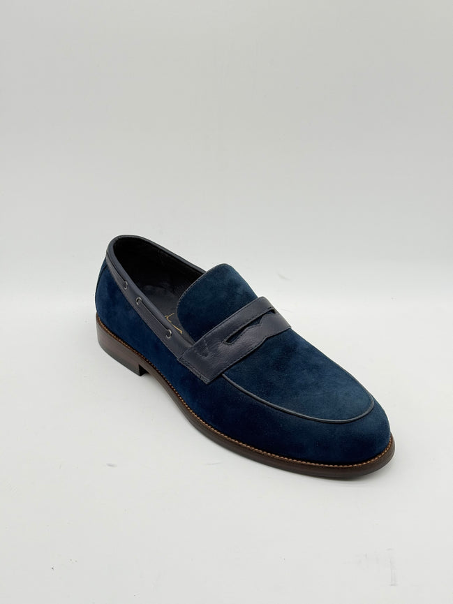 Cowskin Suede & Leather Penny Loafer