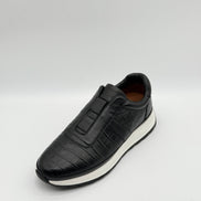 Croc-Embossed Leather Runner Sneaker