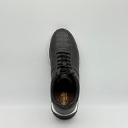Laced Croc-Embossed Leather Runner Sneaker