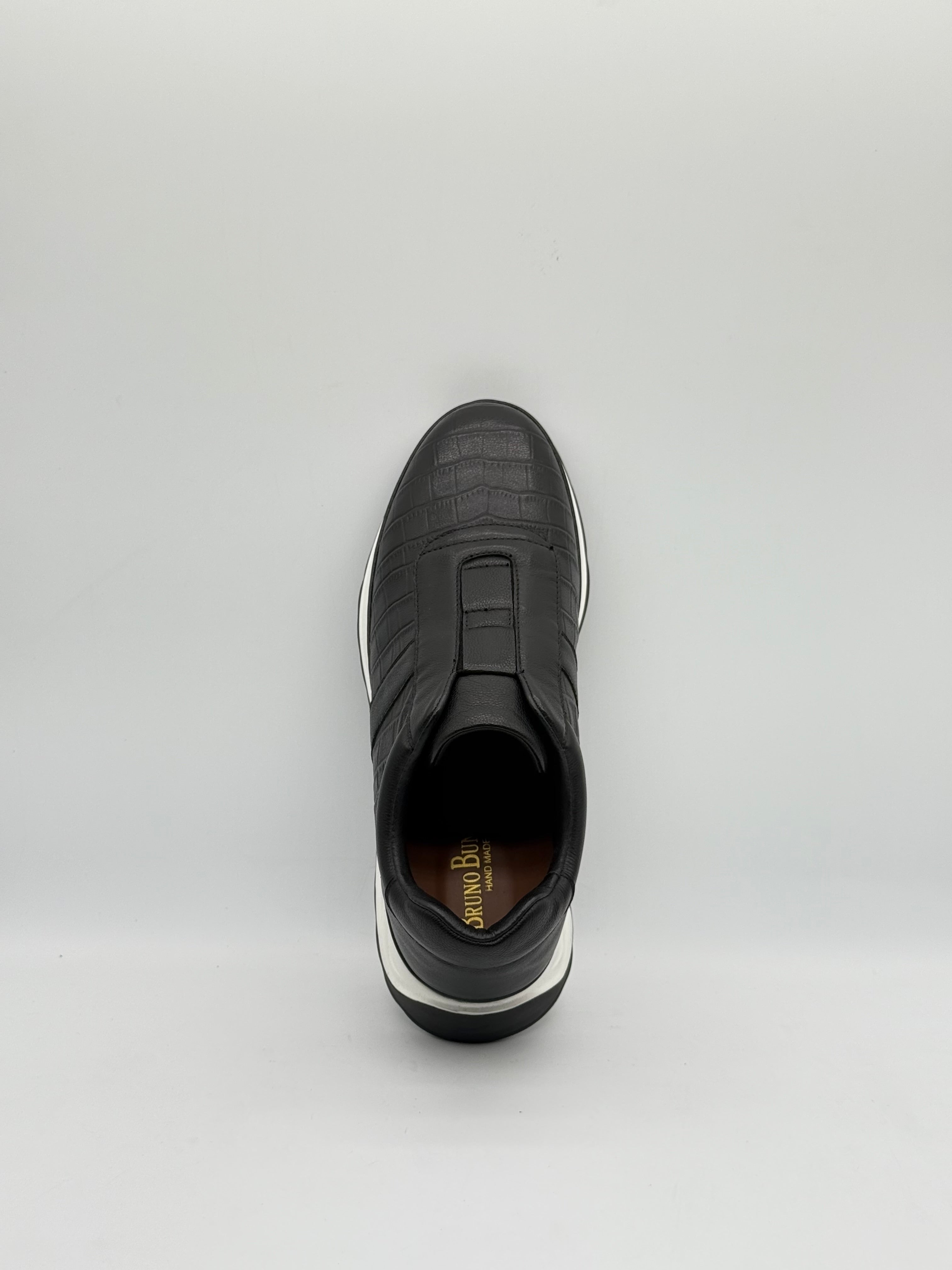 Croc-Embossed Leather Runner Sneaker