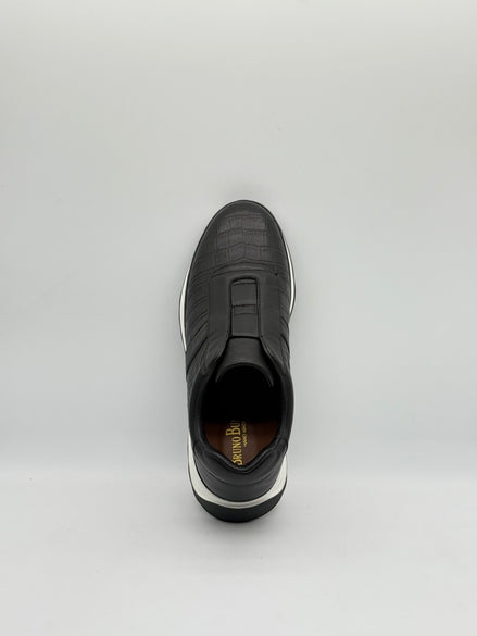 Croc-Embossed Leather Runner Sneaker