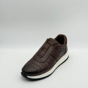 Croc-Embossed Leather Runner Sneaker