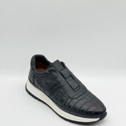Croc-Embossed Leather Runner Sneaker