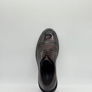Dark Brown Cap-Toe Derby with Patent Toe