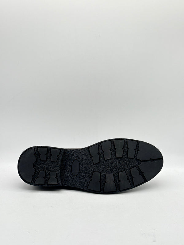 Dark Brown Cap-Toe Derby with Patent Toe