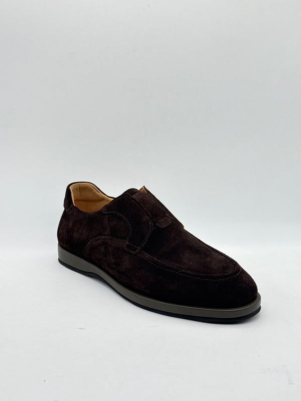 Dark Brown Suede Slip-On