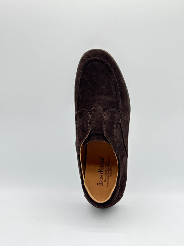 Dark Brown Suede Slip-On