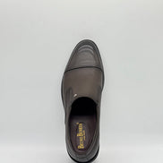 Black Leather Cap-Toe Slip-On