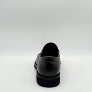 Grey Pebbled Leather Cap-Toe Slip-On