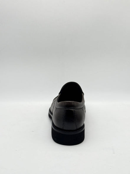 Grey Pebbled Leather Cap-Toe Slip-On