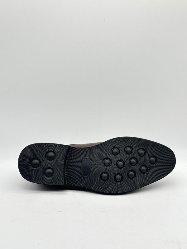Black Leather Cap-Toe Slip-On