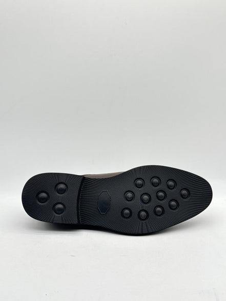 Black Leather Cap-Toe Slip-On