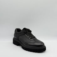 Leather & Fabric Panel Lug-Sole Sneaker