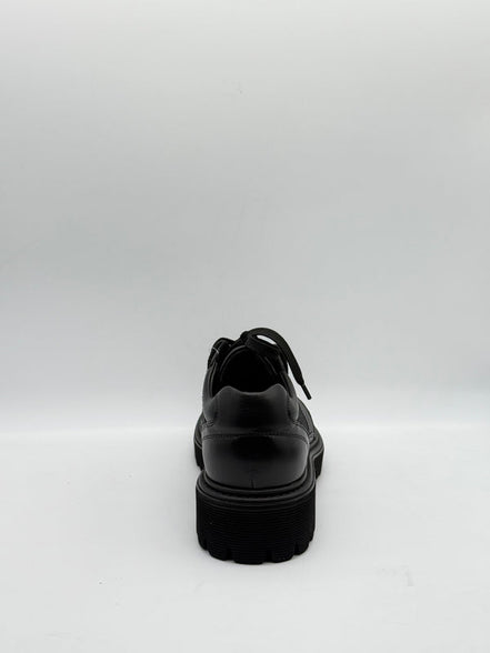 Leather & Fabric Panel Lug-Sole Sneaker