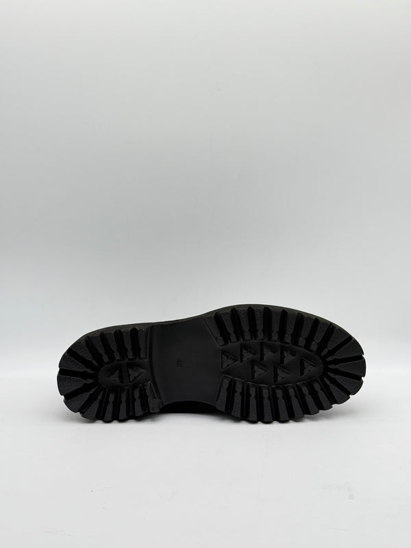 Leather & Fabric Panel Lug-Sole Sneaker