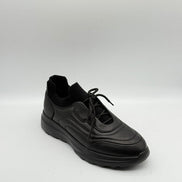 Leather & Knit Collar Runner Sneaker