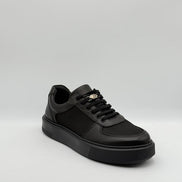 Leather & Mesh Panel Court Sneaker