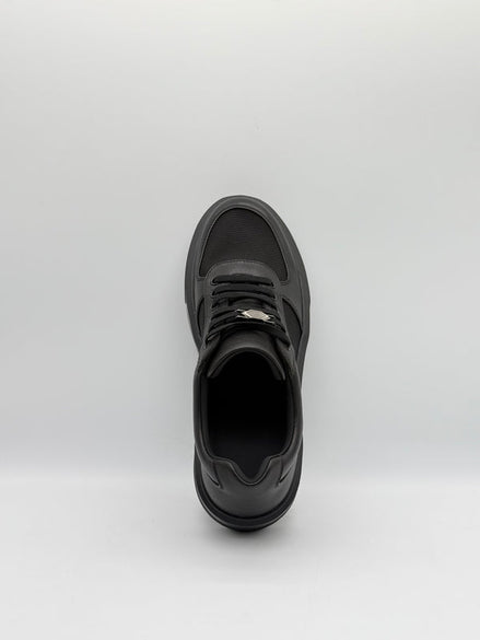 Leather & Mesh Panel Court Sneaker