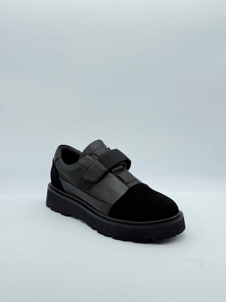 Leather & Suede Velcro Casual Shoe
