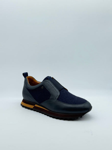 Leather & Wool Blend Slip-On Sneaker