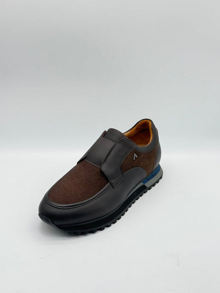 Leather & Wool Blend Velcro Slip-On