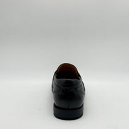 Navy Pebbled Leather Logo Loafer