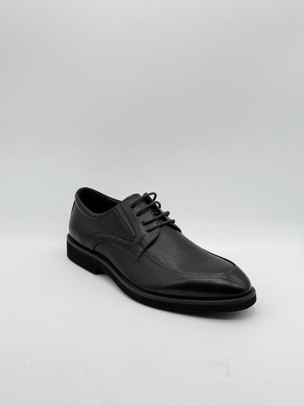 Pebbled Leather Apron-Toe Derby