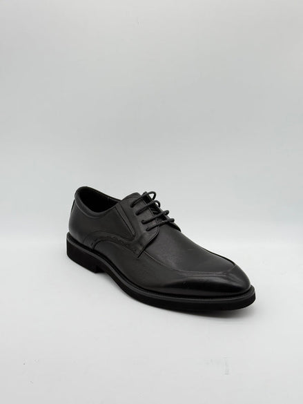 Pebbled Leather Apron-Toe Derby
