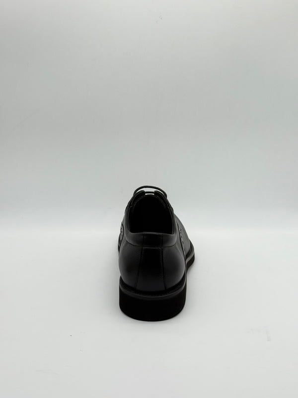 Pebbled Leather Apron-Toe Derby