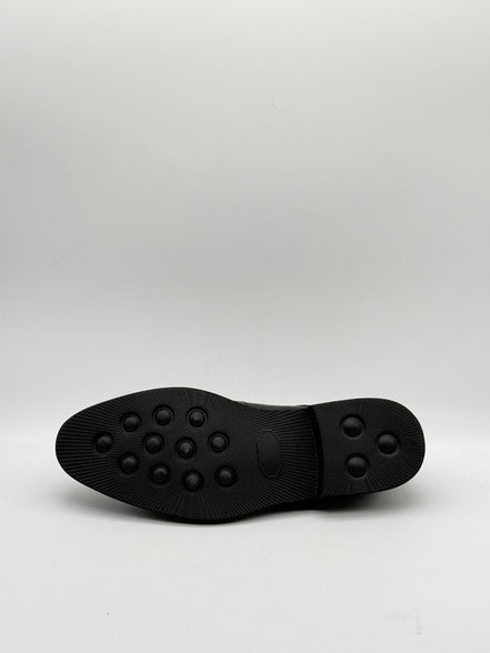 Pebbled Leather Apron-Toe Derby